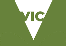 An image of a white triangle with the words VIC in green on a green background with the words Agriculture Victoria in white